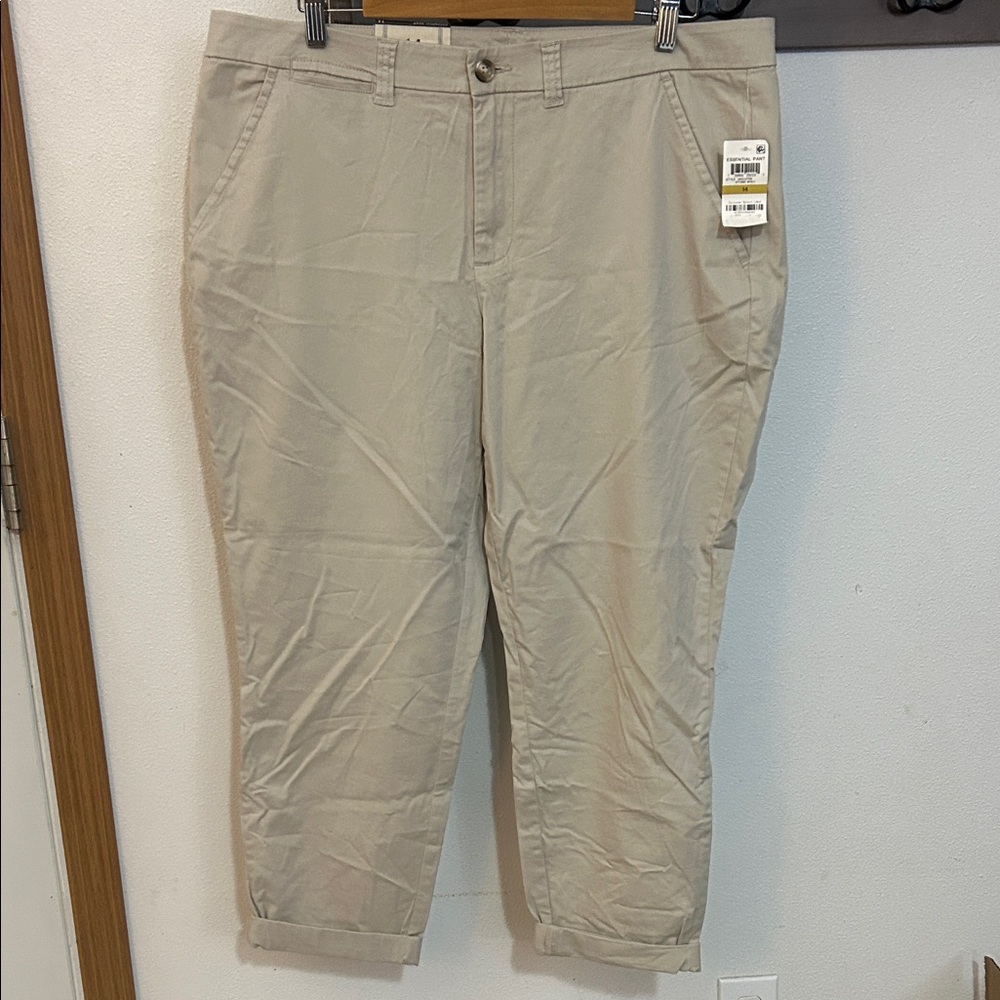 Maison Jules Khaki Chinos, stone wall  size 14